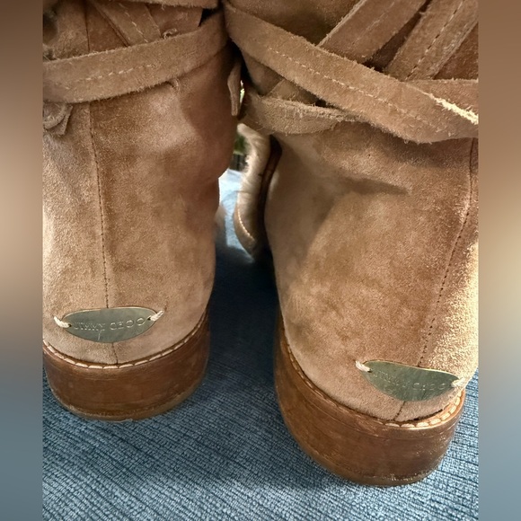 Jimmy Choo Beige Fur-Trimmed Winter Boots SZ 39 136Weekend Boot - Picture 3 of 15